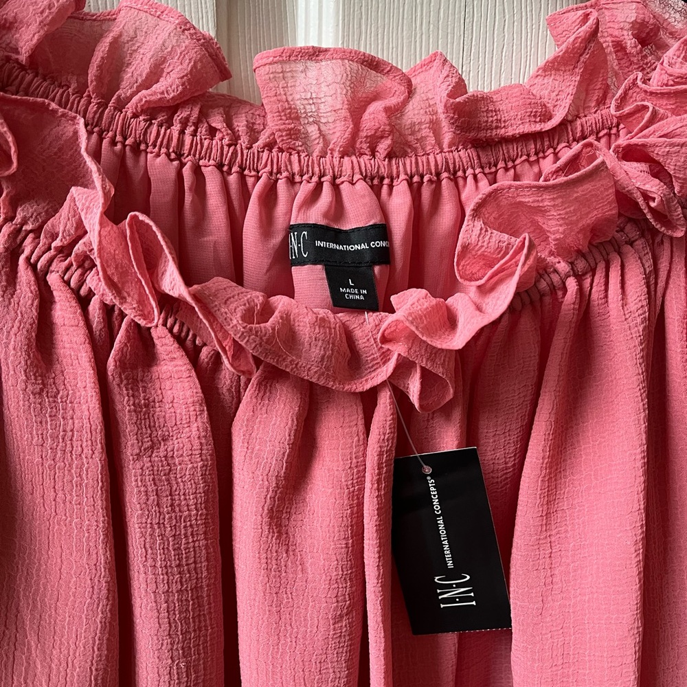 INC International Concepts Pink Ruffled Blouse - Picture 5 of 5